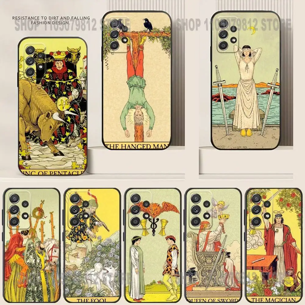 

Egypt M-Mysterious Tarot Phone Case For Samsung S25,24,21,22,23,30,Ultra,20,Plus Black soft silicone case