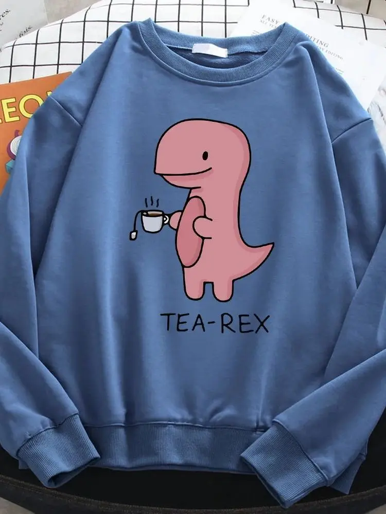 

Autumn Women's Funny Sweatirts Dinosaur Print Drink Coffee Cleanfit Sle ort Sve Thin Polyester Ladies irt