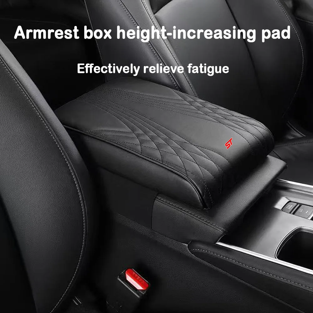 Pour Ford ST Taurus Focus Fiesta Shelby Edge Mondeo Explorer, coussin de console centrale pour accoudoir de voiture, tapis de protection rehaussant.