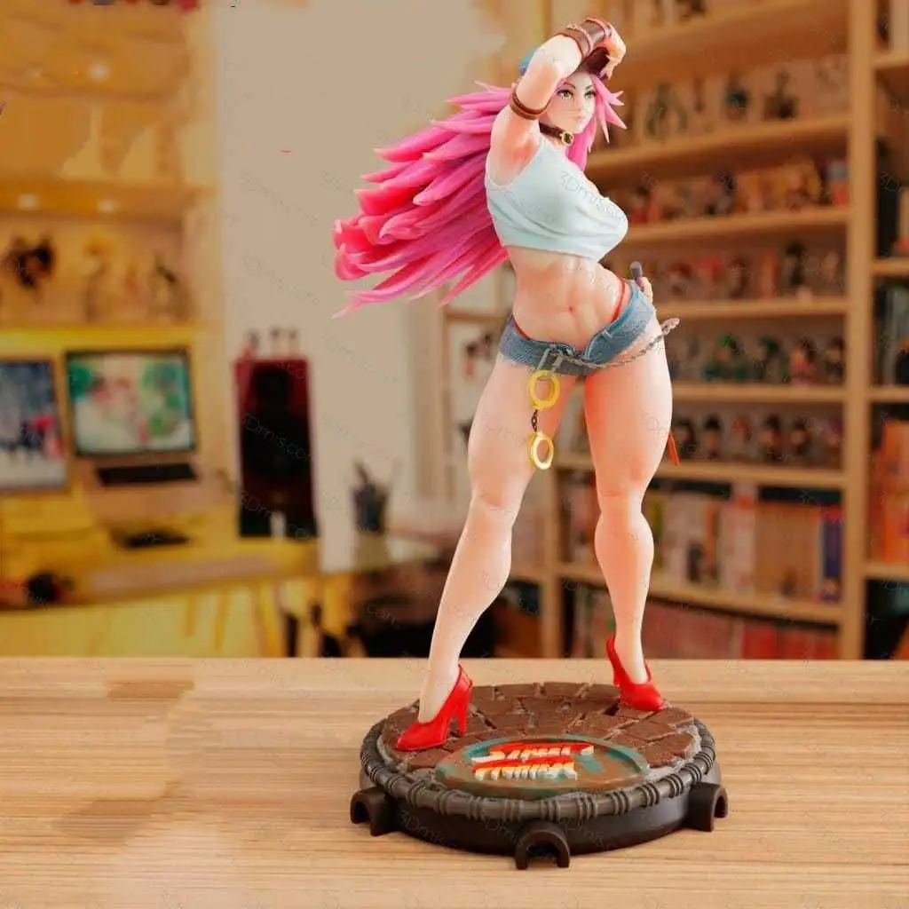 1/24 Schaal 80mm hoogte Hars Figuur Monteren Model Kit Roze haar mollige schoonheid Ongemonteerd Ongeverfd 3D printen speelgoed 1312