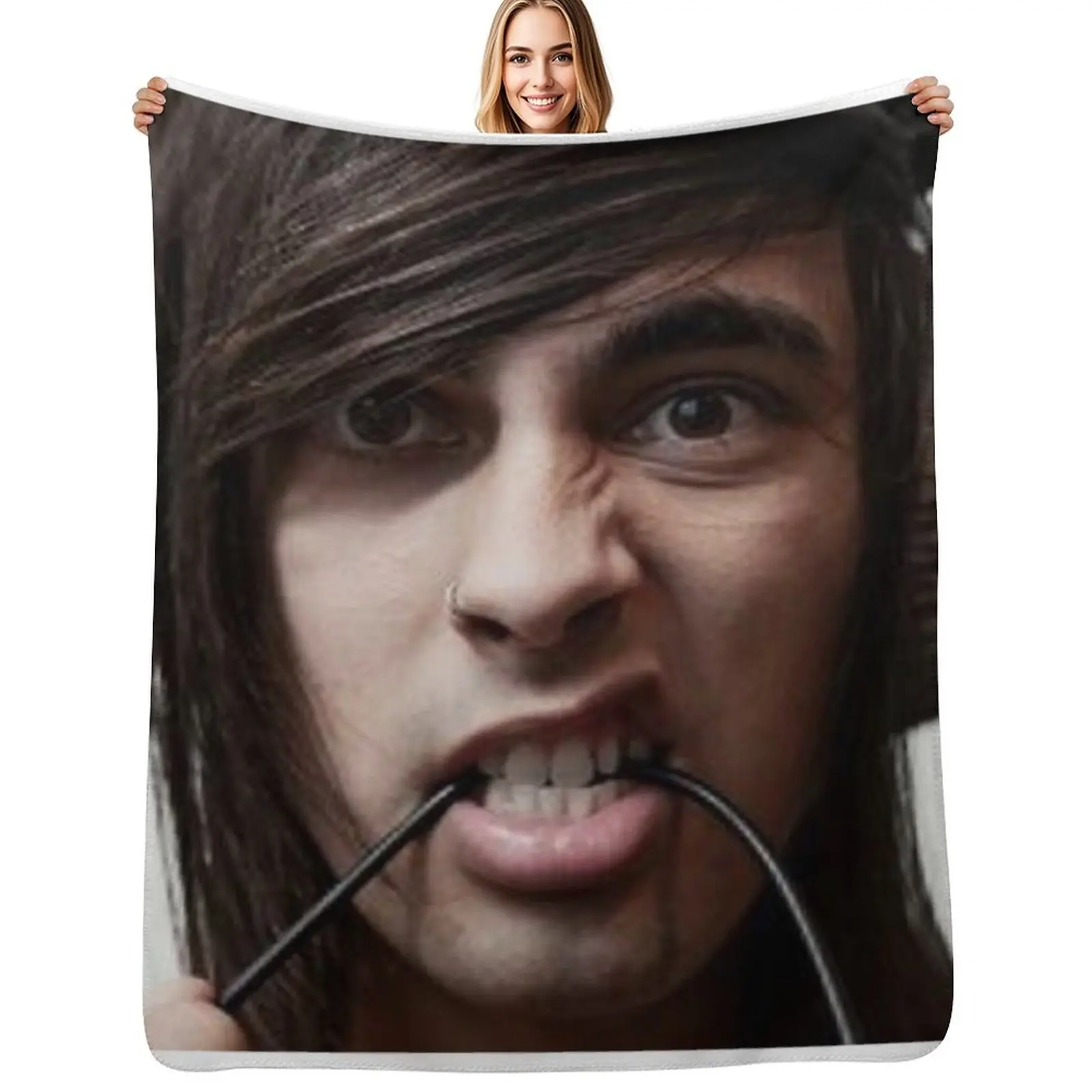 

Vic Fuentes Throw Blanket Plaid Thermals For Travel Weighted warm for winter Blankets