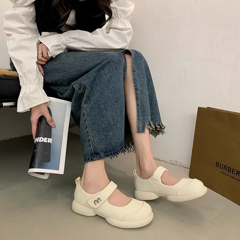 2024 Women Flat Shoes Fashion Round Toe Cute Ladies Casual Soft Mary Jane Shoes Outdoor Dress Flat Ballet Shoes Zapatillas Mujer