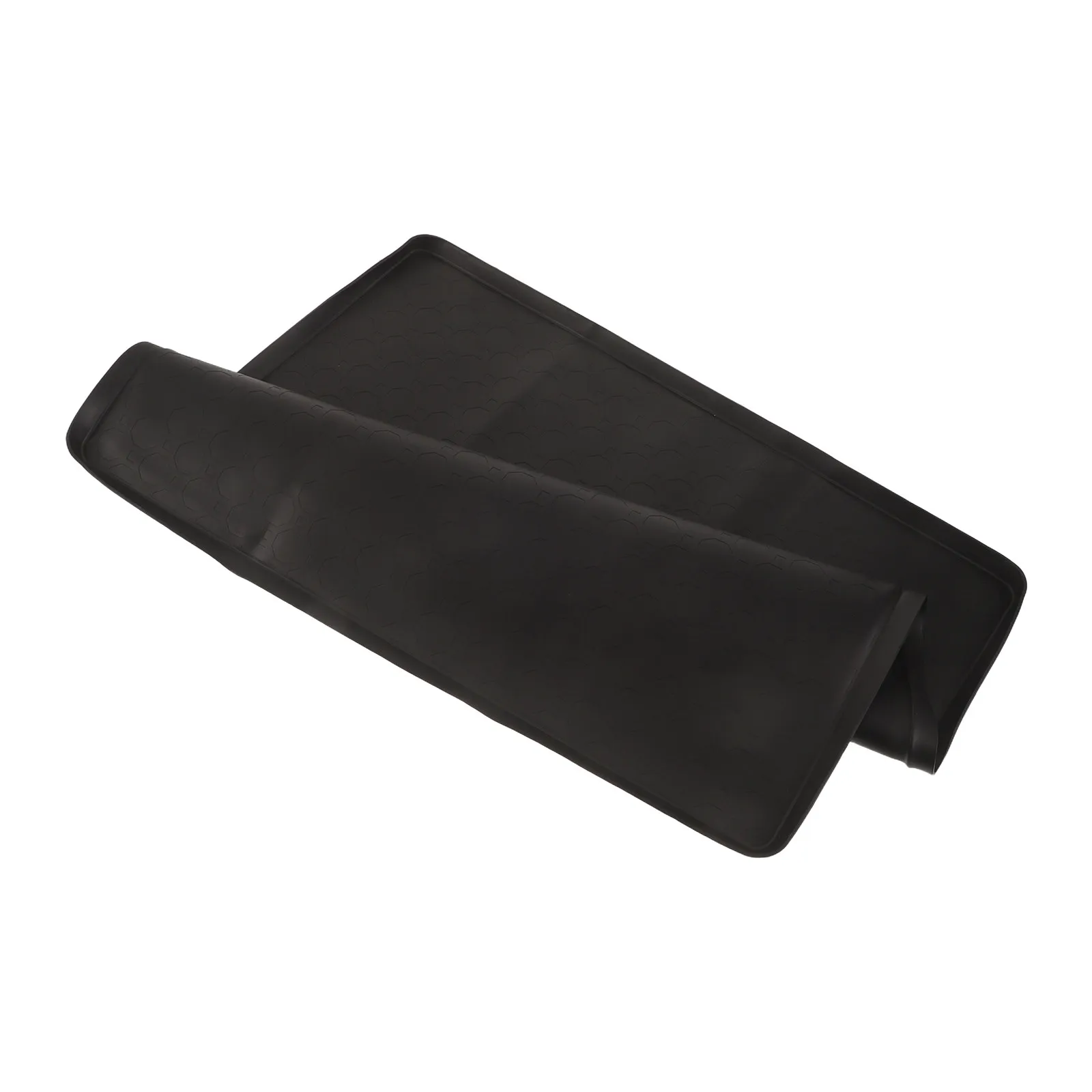 Trash Can Mat Cornerfit Black Silicone Non Slip Waterproof Under Garbage Can Tray Raised Edge Kitchen Floor Scratch Protection