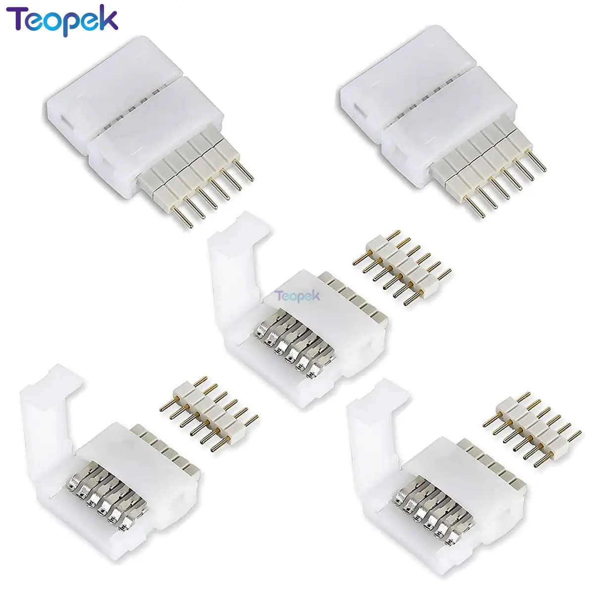 5pcs 6Pin to Cut-End Connector, Stanard 6-PIN V3 2.0 Version for HUE lightstrip RGB+CCT 12mm PCB LED Strip