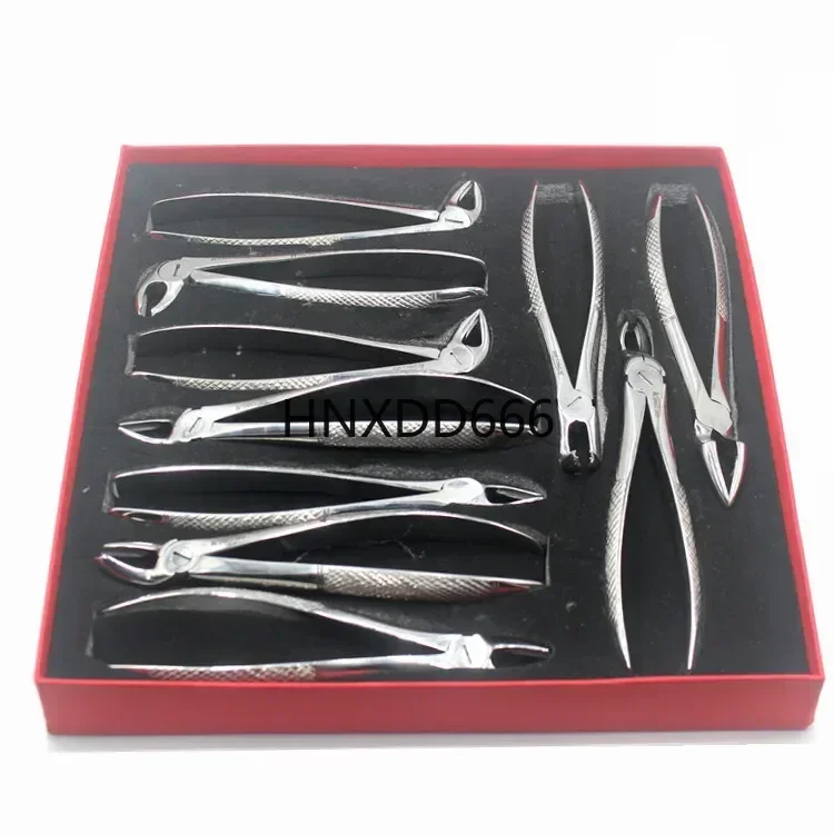 10pcs Oral Dental Surgery Extracting Elevators Forceps Instruments Kit