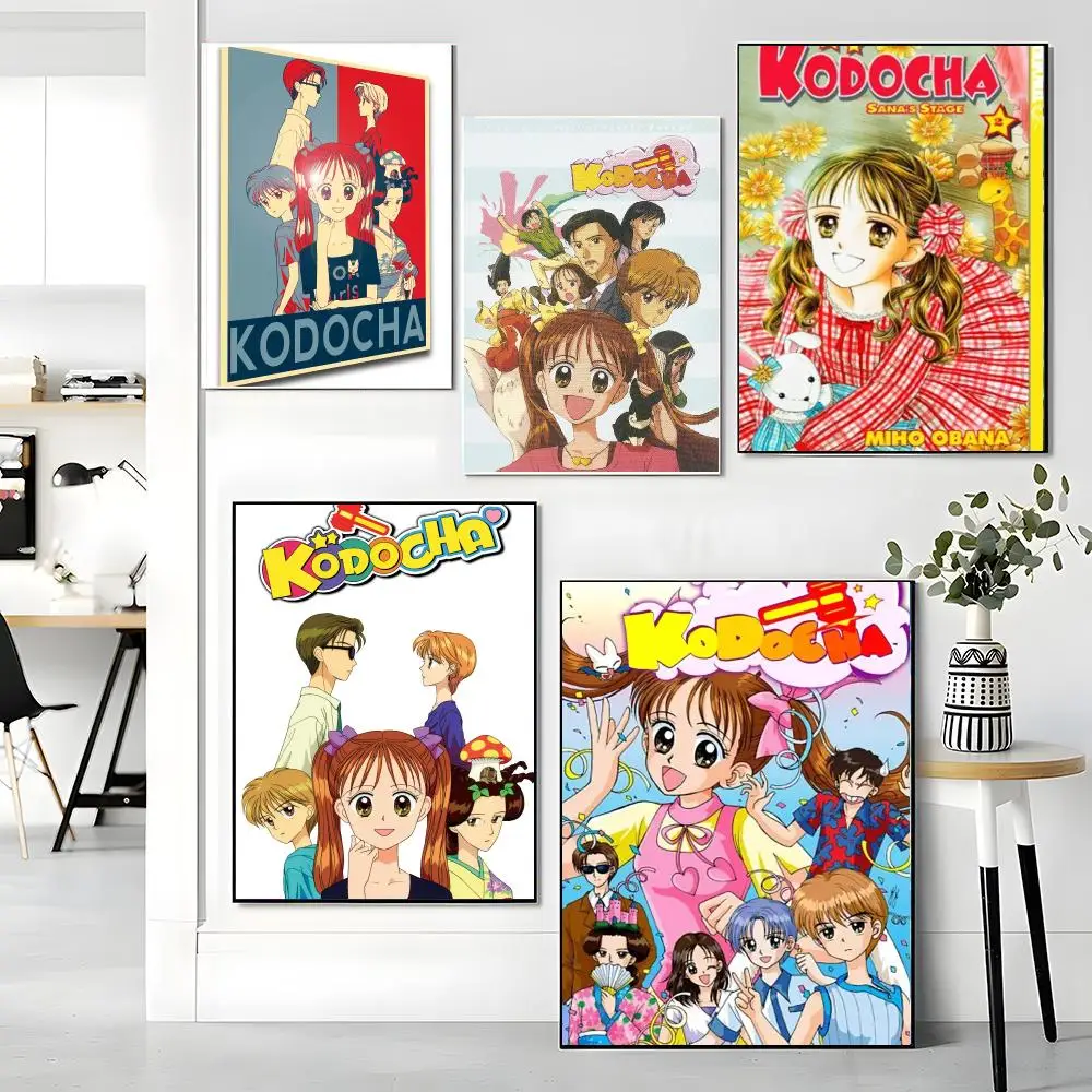 anime K-Kodocha-A Painting Calligraphy Boho Botanical Decor for Living Room Elegant Home Style