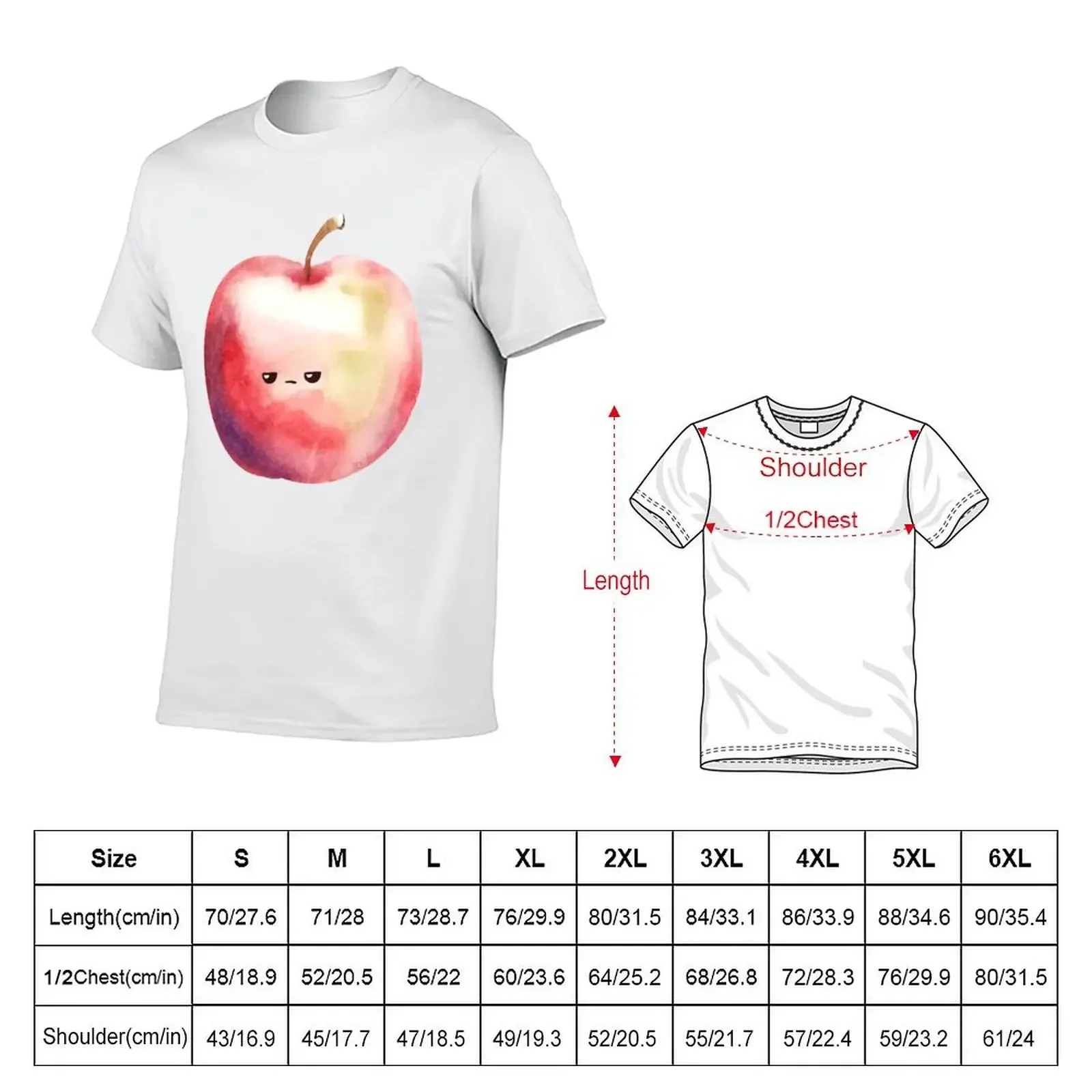 Annoyed Red Apple T-Shirt designer shirts man clothes vintage graphic tee aesthetic clothes Men's cotton t-shirt