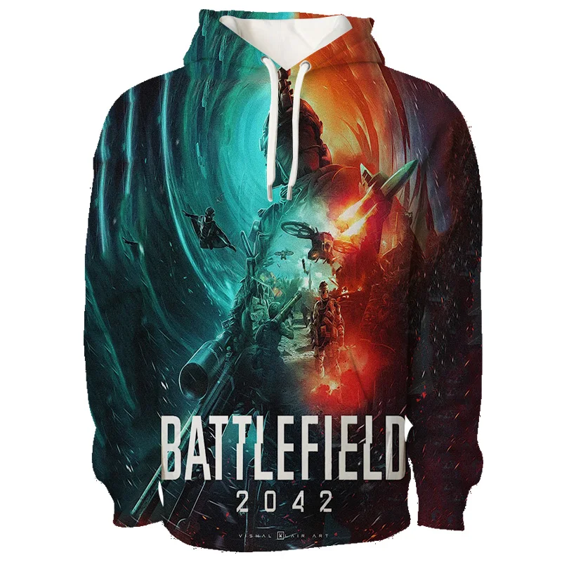 حار لعبة BATTLEFIELD البلوز ساحة المعركة الكرتون نمط الملابس الكبار موضة عادية هوديي في سن المراهقة س الرقبة فضفاض هوديس Y2k #5