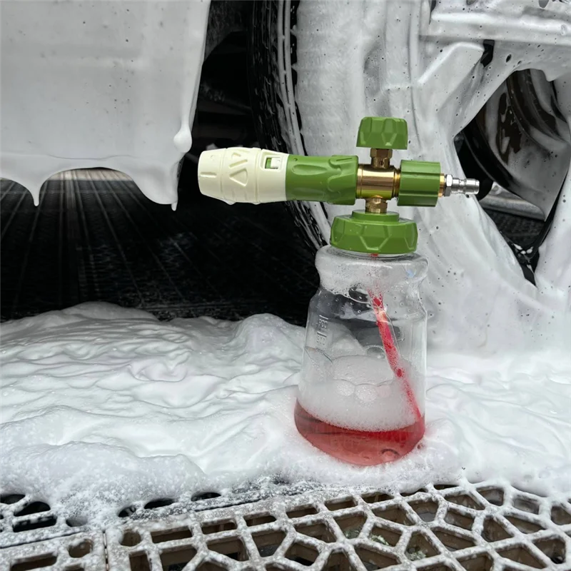 

ABAH-Foam Cannon с двойным наконечником, регулируемая пена для мойки высокого давления, 5 насадок для опрыскивателя Power Washer, 1/4 дюйма