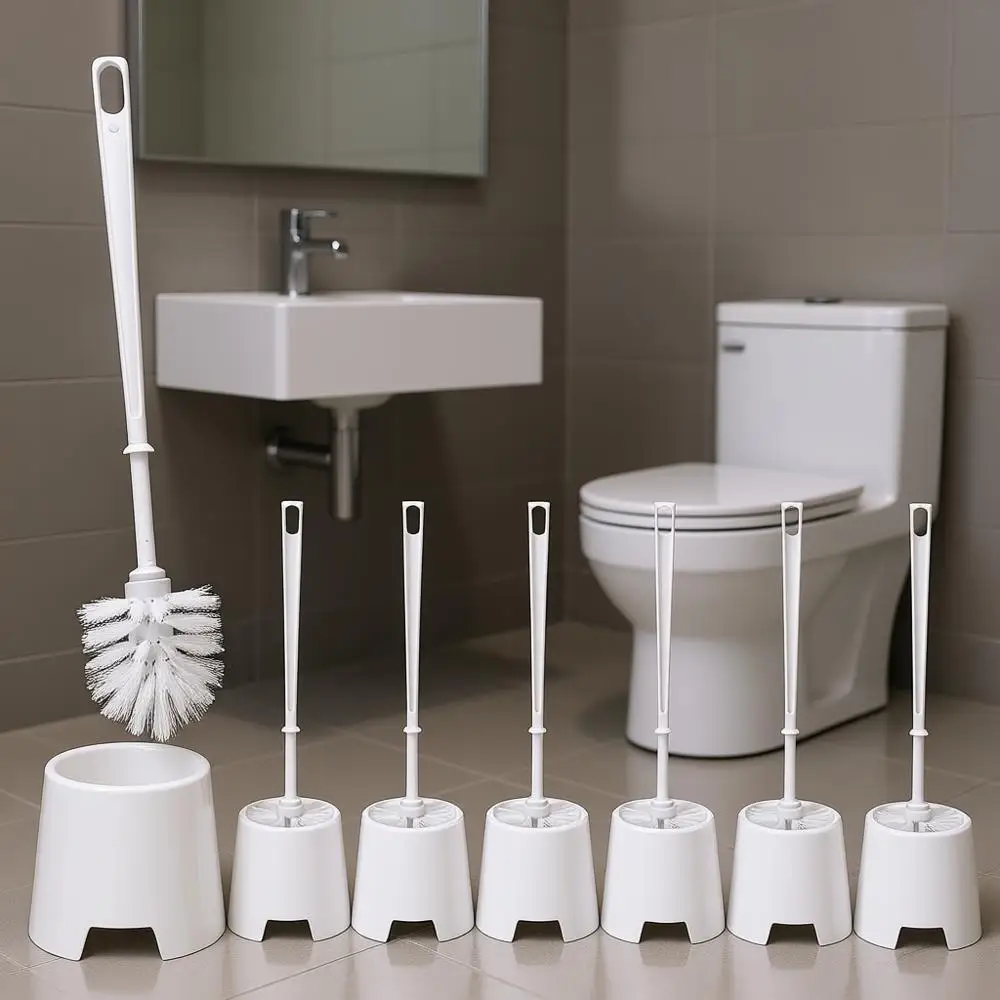 

Наборы из 12 белых ершиков для унитаза с пластиковыми держателями для аксессуаров для уборки ванной комнаты