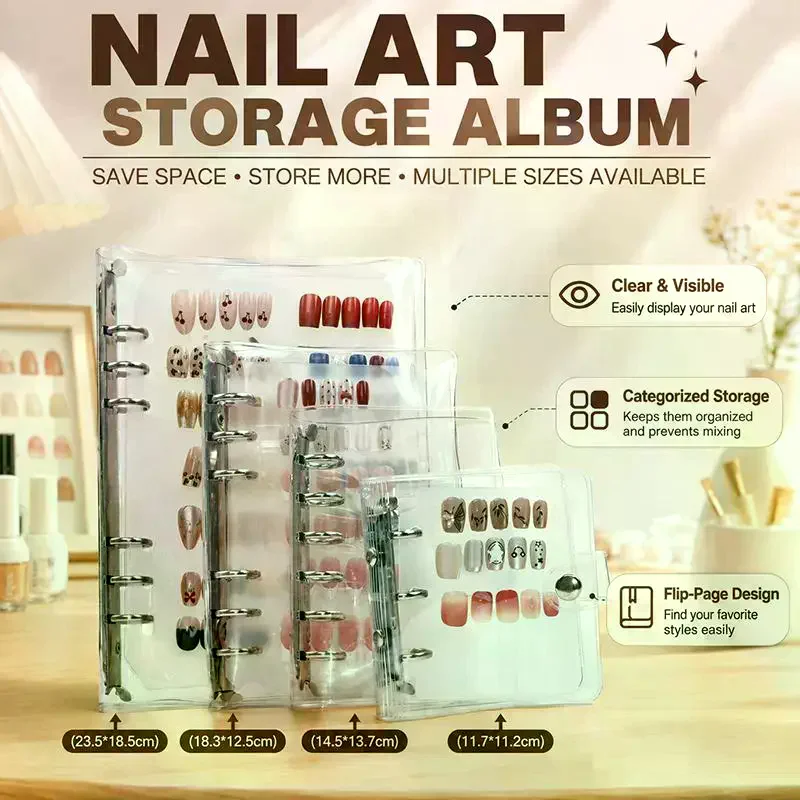 1/3Pcs Set Nail Art Storage Exhibition Album DIY Simple Nail Art Storage Tool Nail Display Organizers For Nail Art Tools