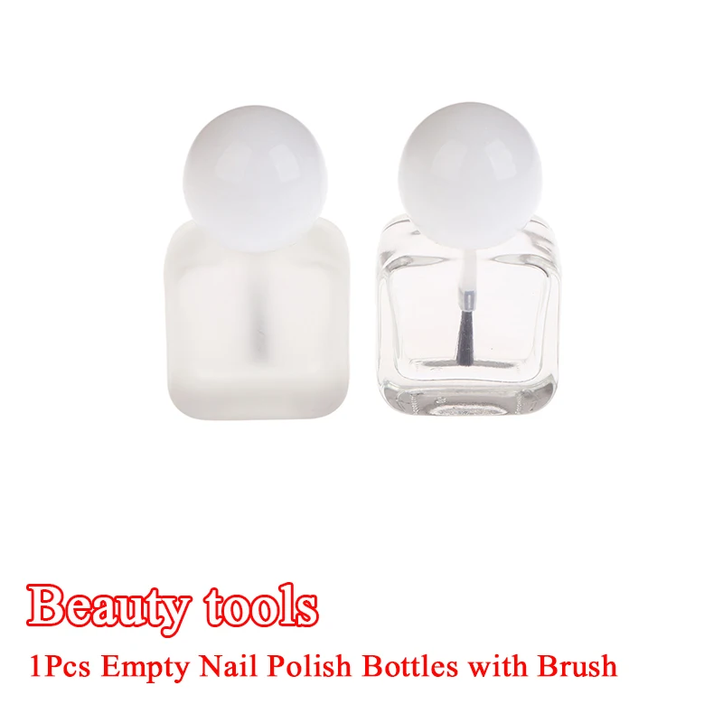 1pcs 10ml Clear Glass Empty Nail Polish Bottle With Brush Cap For Nail Gel Nail Oil Professional Nail Art Tools