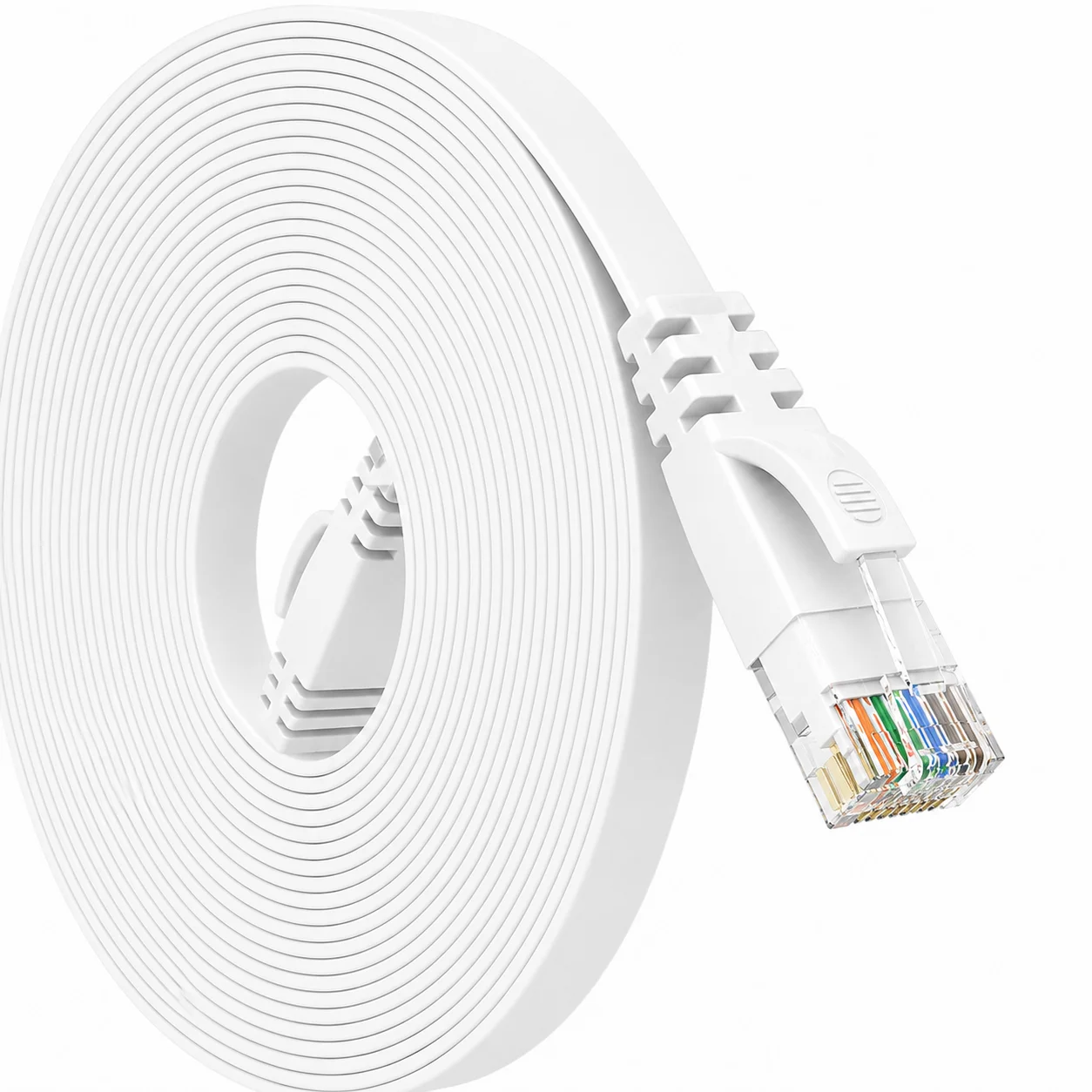 ROVLL Cat6 Flat Ethernet Cable RJ45 Gigabit 1000Mbps High Speed Network LAN Patch Cord for Router Laptop PC PS5 PS4 Xbox