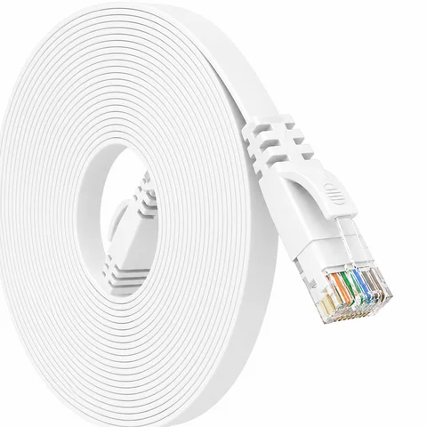 ROVLL Cat6 Flat Ethernet Cable RJ45 Gigabit 1000Mbps High Speed Network LAN Patch Cord for Router Laptop PC PS5 PS4 Xbox