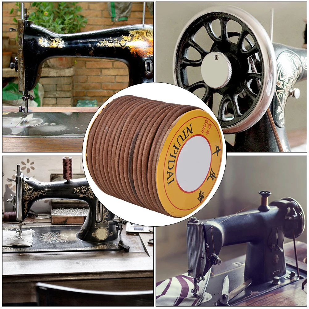 Sewing Machine Leather Belt 20m Sewing Machine Multi Function Cowhide Belt 8mm/9mm/6mm - Image 4