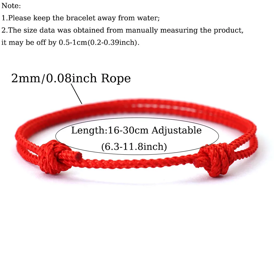 Freizeit verstellbares dünnes Schnur-Armband, Unisex, Bekleidungszubehör, handgefertigt, gewebt, Festival, Geschenk, Armband, Glück, rote Kordel, Schmuck