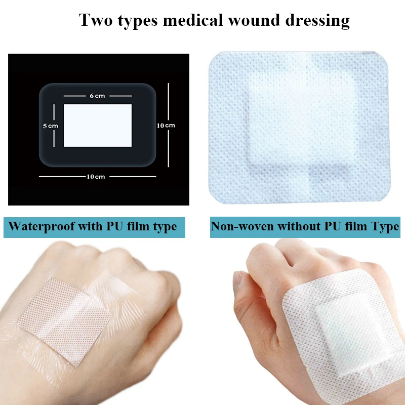 

40Pcs Waterproof Breathable Large Band Aids Medical Adhesive Wound Dressing PU Film Hemostasis Sticker Patch Anti-infection