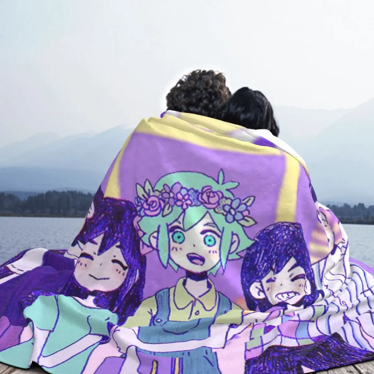 Omori Cartoon Anime Blanket Flannel Print Basil Mari Kel Aubrey Portable Soft Throw Blanket for Bedding Couch Bedding Throws