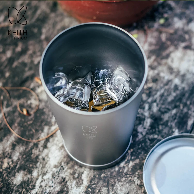 Keith Double Wall Titanium Mugs 320ml Vacumm Insulation Drinkware for Outdoor Camping Hiking Coffee Cups Ultralight Travel Mug