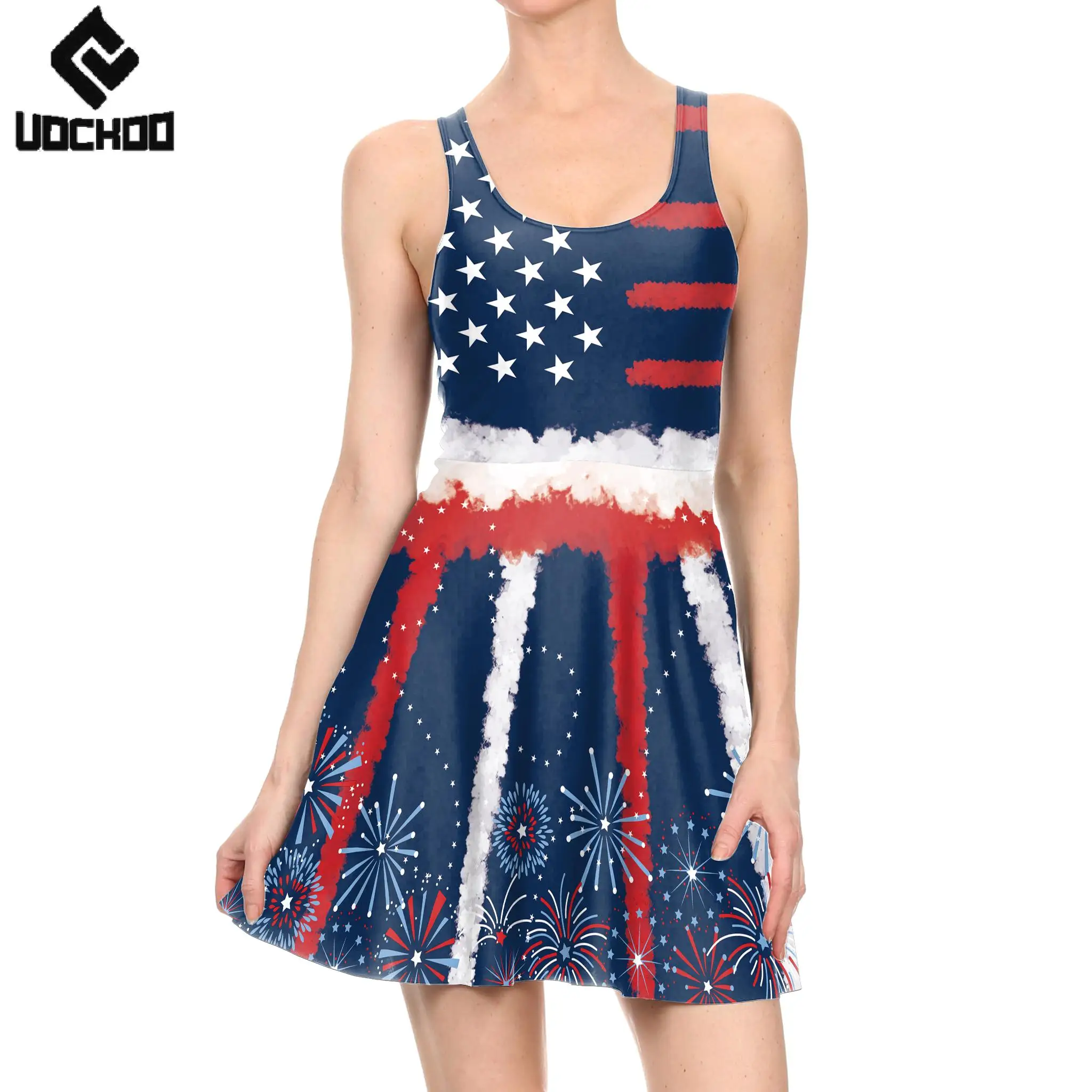 

Independence Day Dress Usa Hero Sundress Halloween Party Dress Festival Cospaly Costume Parade Robe Women Carnival Outfit