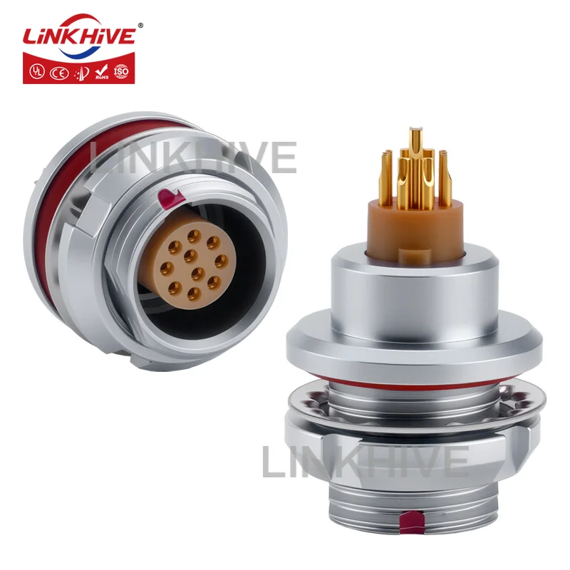 Compatible with Lemo EEG Rear Panel Installing Socket 0T 1T 2T 3T 2 3 4 5 6 7 8 9 10 12 18 20 22 24 26 Pin Push-pull Connector