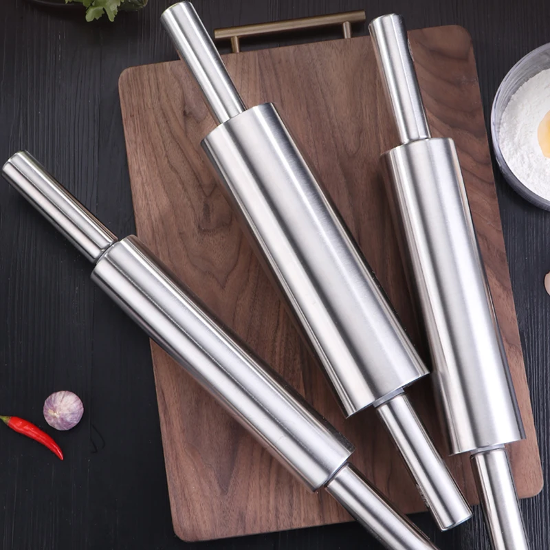 

Stainless Steel Roller Rolling Pin Baking Tools Home Rolling Dumpling Skin Noodle Artifact Baking Accessories Kitchen Supplies