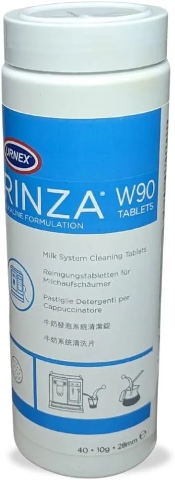 Urnex W90 Rinza Leite Comprimidos de limpeza Alcalino-1 x Banheira de 40 comprimidos