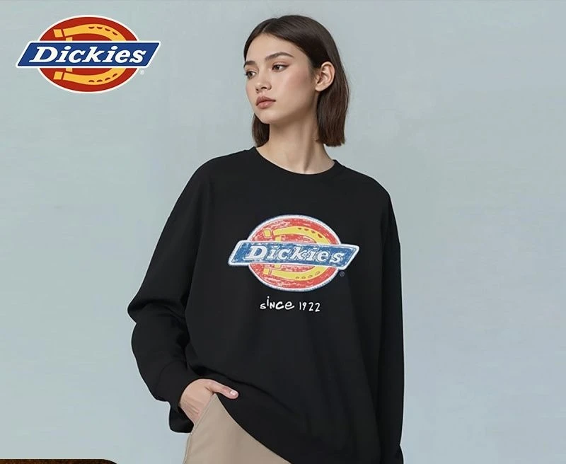 Dickies Relaxed Fit Crewneck Sweatshirt Graphic Logo Long Sleeve Casual Streetwear