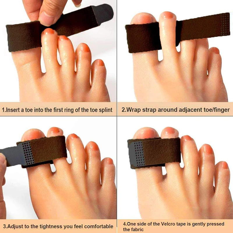 2/4Pcs Toe Finger Straightener Hammer Toe Tape Hallux Valgus Corrector Bandage Toe Separator Splint Wraps Foot Care Supplies New