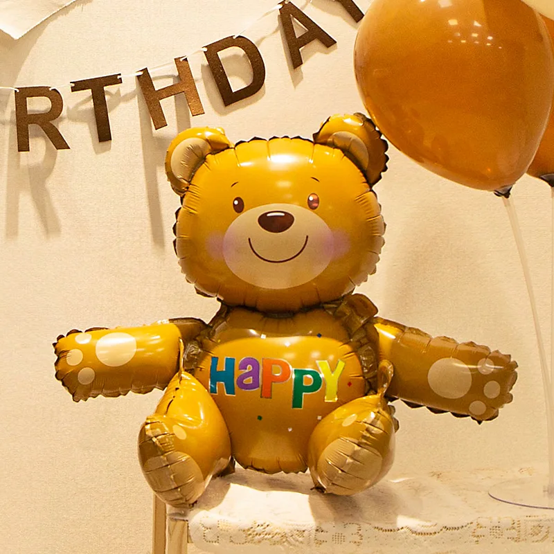 

3D Aluminum Foil Balloons Birthday Party Decoration Photo Props Scene Arrangement Ins Style Hugging Bear Balloons Baby Birthd...