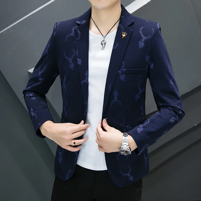

The new casual suit jacket is fashionable and handsome with the trend of youth Korean version slim trend men's small suit