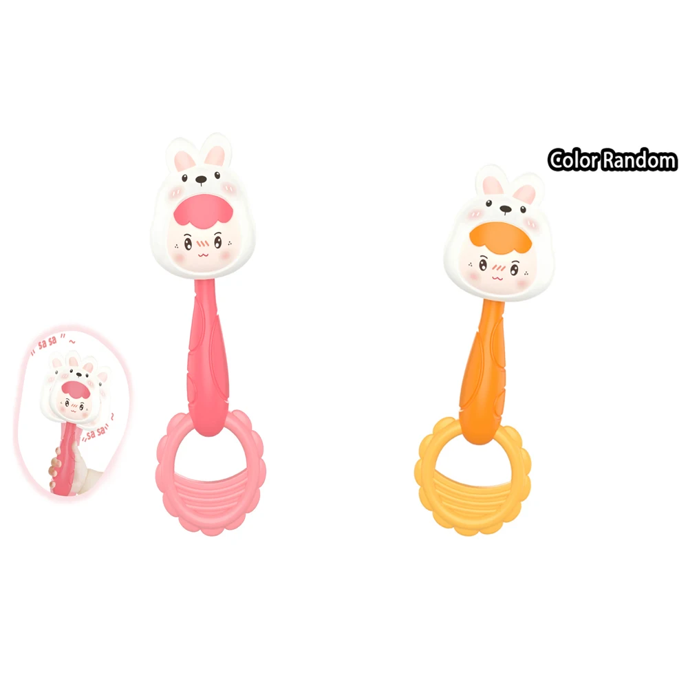 Rabbit & Dinosaur Baby Rattle, Infant Sensory Teething Toy, Early Learning & Motor Skills Development