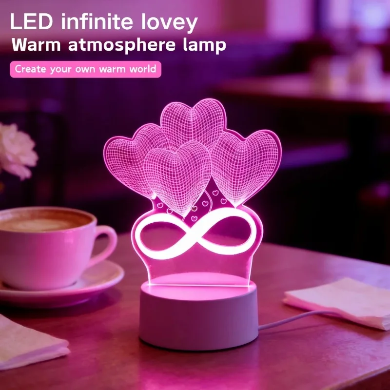 

3D Nightlight USB Creative Love LED Night Lamp Home Bedroom Birthday Decoration Wedding Gifts Desktop Atmosphere Decorative Lamp