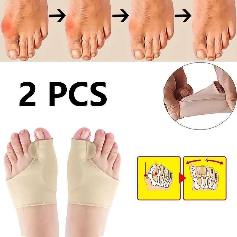 Super Elastic Bunion Sleeve Bunion Corrector Protector Prevent Hallux Valgus Foot Caring Corrector for Daily Health Care 2PCS