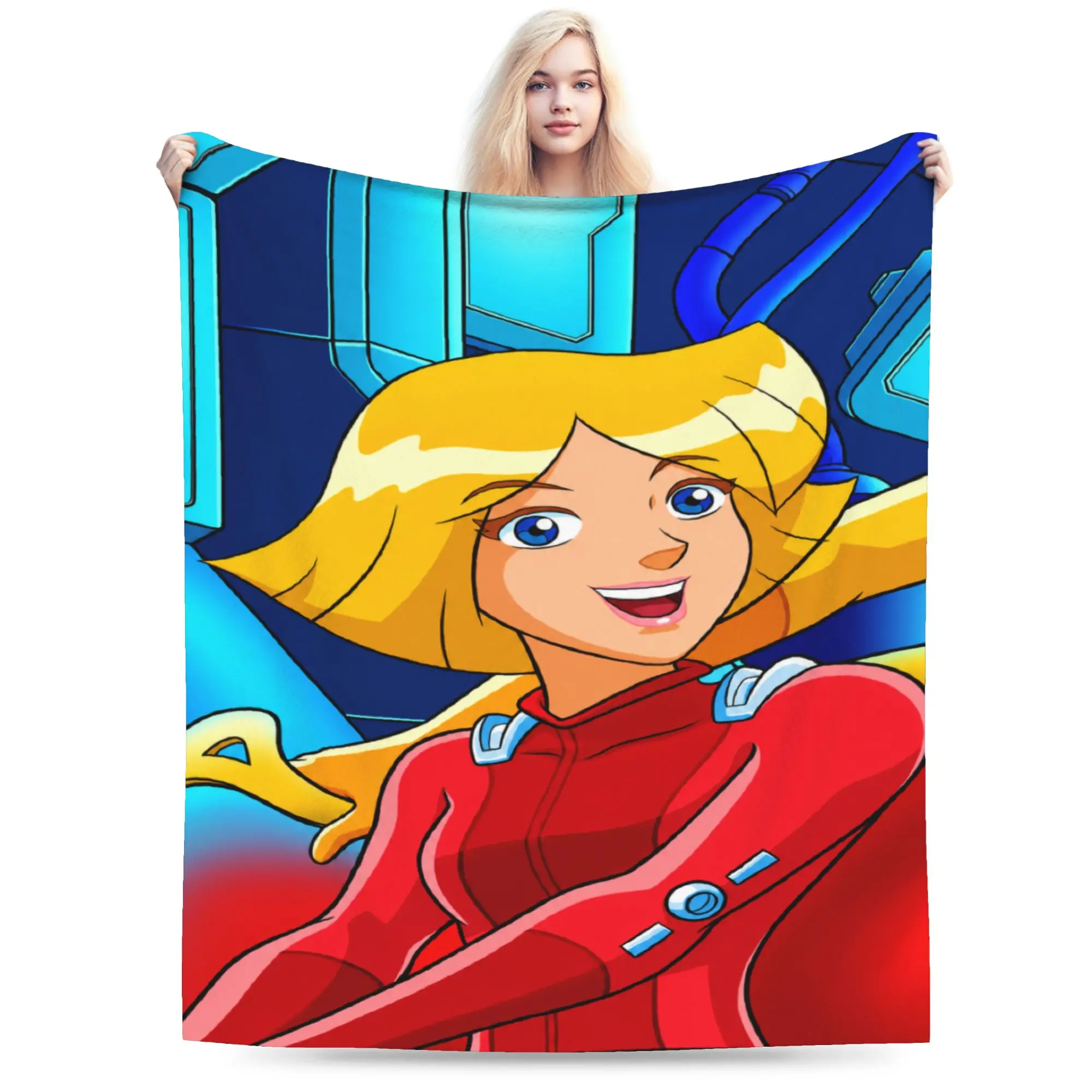 Warm Blanket Decorative Totally Spies Clover Portrait Bedding Throws  Flannel Bedspread For Bedroom Aesthetic Sofa Bed Cover