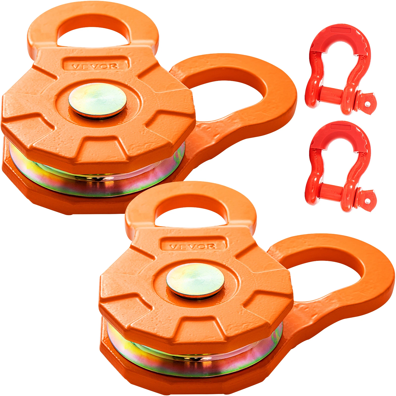 VEVOR 2 Packs Snatch Block, 11T/25,000 LBS Working Load Limit, Off-Road Recovery Accessories for Tractor Truck ATV & UTV