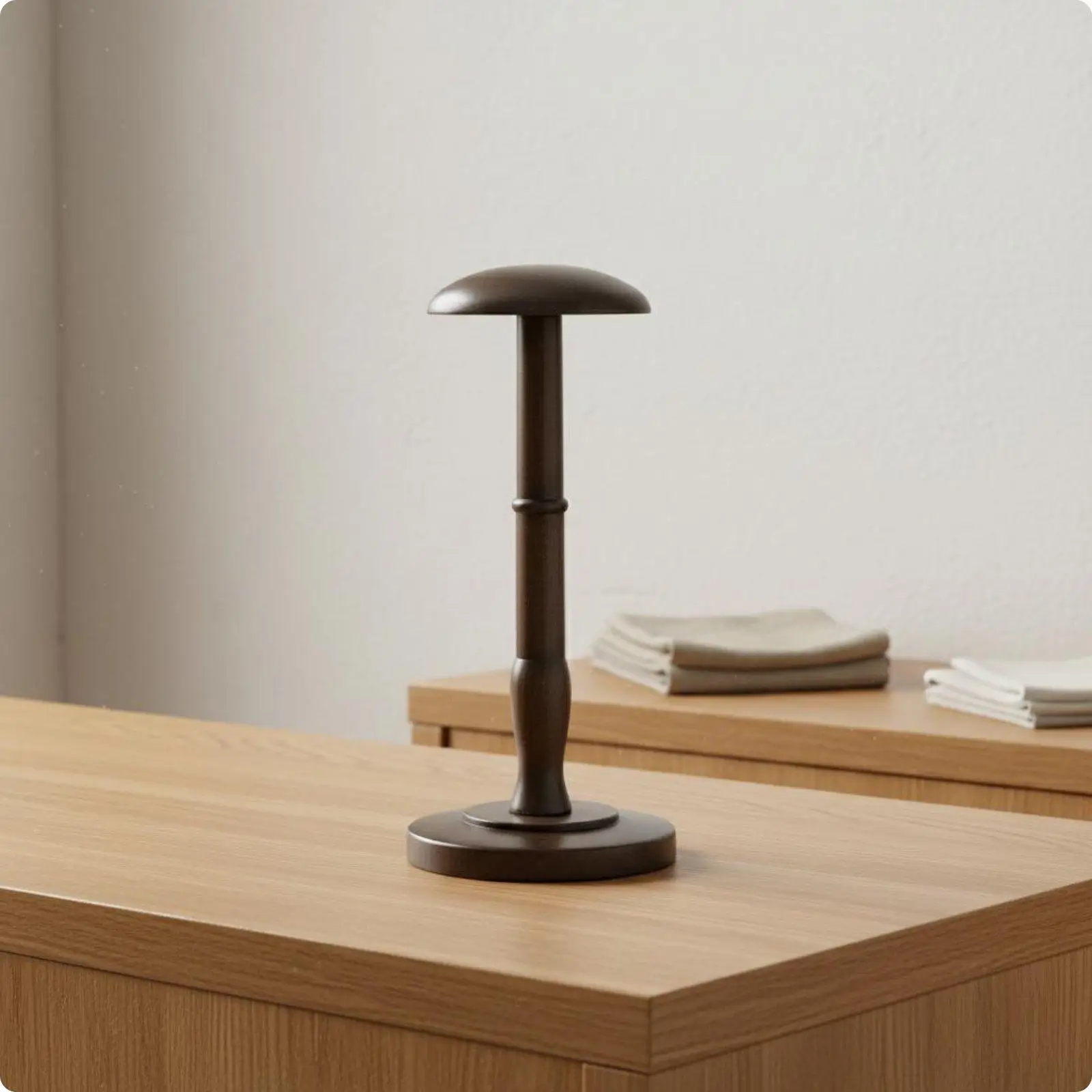 Tabletop Hat Stand Versatile Wooden Mannequin Head Solid Wood Countertop Cap Display for Retailers, Boutique, Dressing Room,