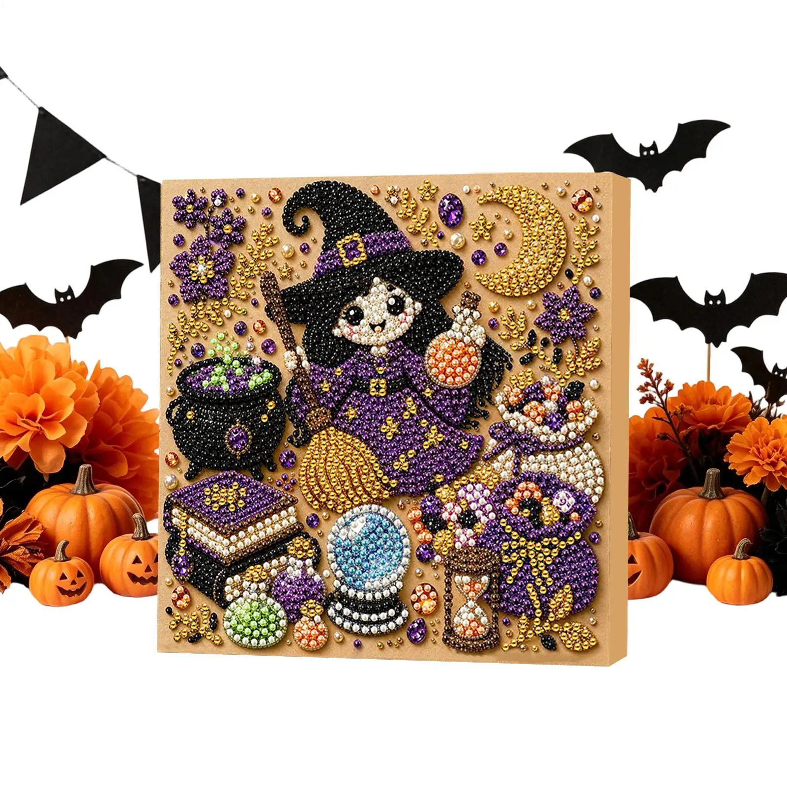 Pearl Art Kits Cute Spooky Halloween Theme Table Gems Beads Decoration Pearl Rhinestones Art Kits Adults For DIY Crafts Home