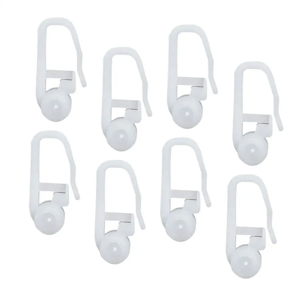 

50 Pcs Curtain Hanging Rings Hooks Plastic Bedroom Bathroom Window Track Sliding Universal Roller Hooks