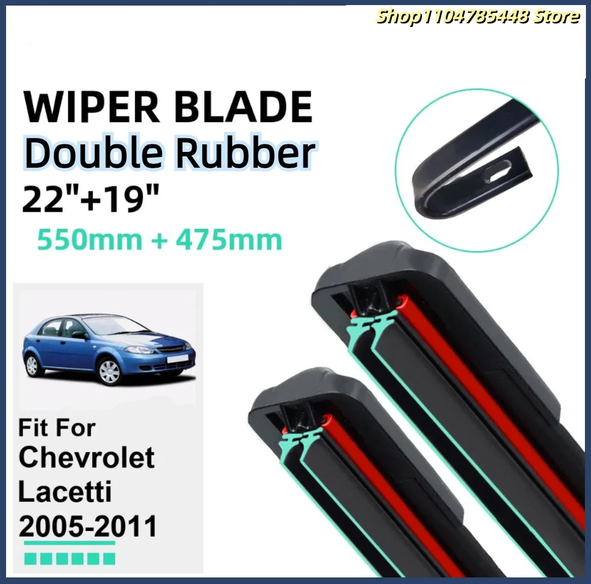

Double Rubber Car Wiper Blades for Chevrolet Lacetti 2005-2011 Front Windscreen Windshield Rubber Car Accessories 2009 2010 2011