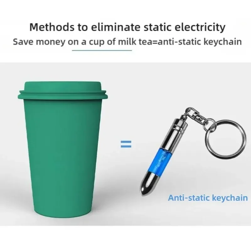 Keychain Static Eliminator Rod Portable Static Discharge Stick for Car and Human Body Safe Fast Static Release Compact