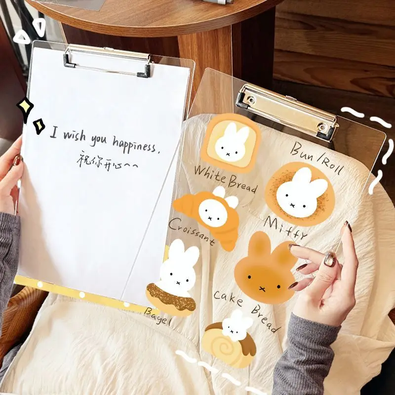 Anime Miffy Acrylic A4 Board Clamp File Splint A5 A6 Student Write Backing Plate Information Storage Lovely Kawaii Sweet Cartoon view 5
