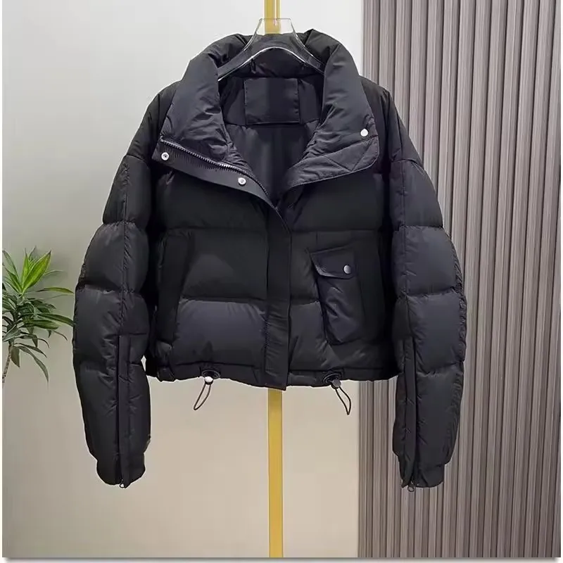 

Fashion Lady Short Down Cotton Jacket 2025 Winter New Women's Loose Thick Warm Bread Coat Stand-up Collar Padded Parkas