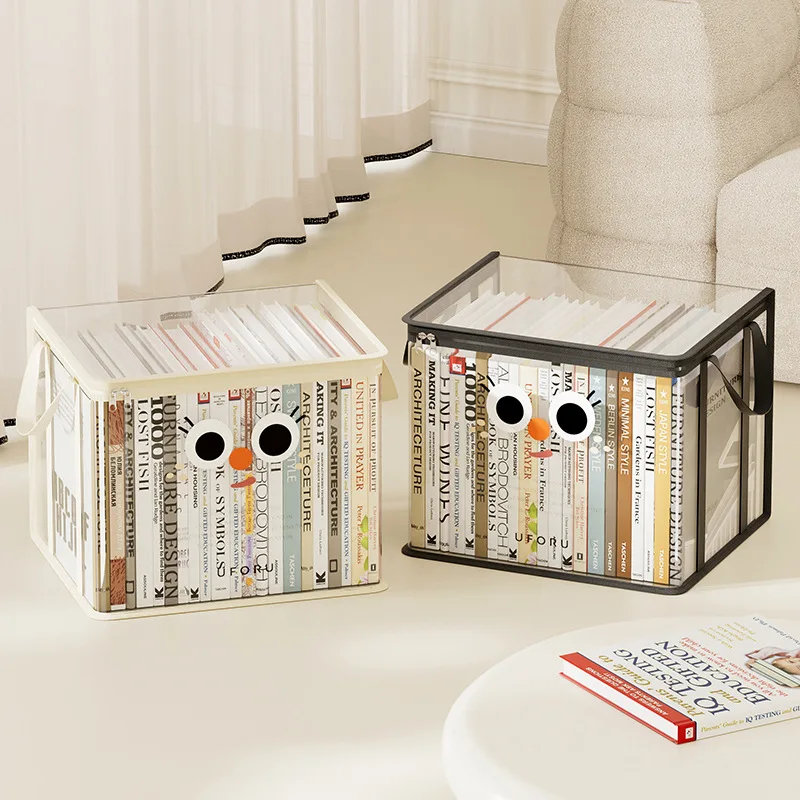 Folding Book Storage Bag Student Large Capacity Foldable Organizer Transparent Dustproof Waterproof Easy To Carry Document Bag