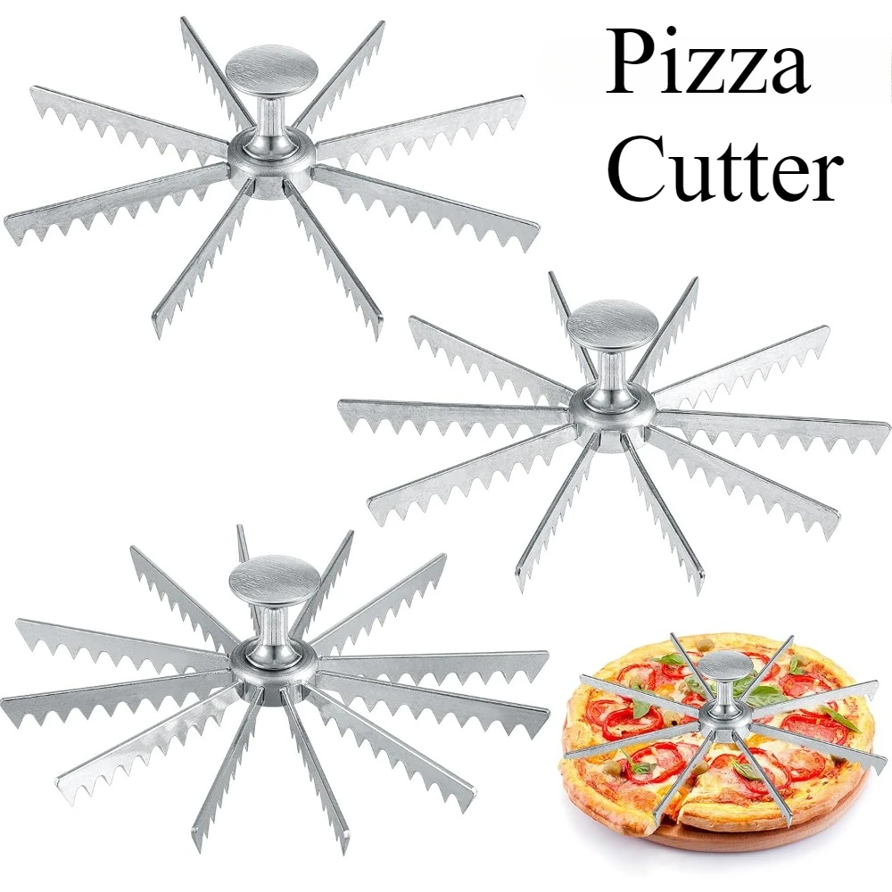 6/8/10/12 Slice Aluminum Alloy Pizza Cutter Sharp Gear Pizza Pie Cake Divider for Kitchen Restaurant Baking Professional Tools