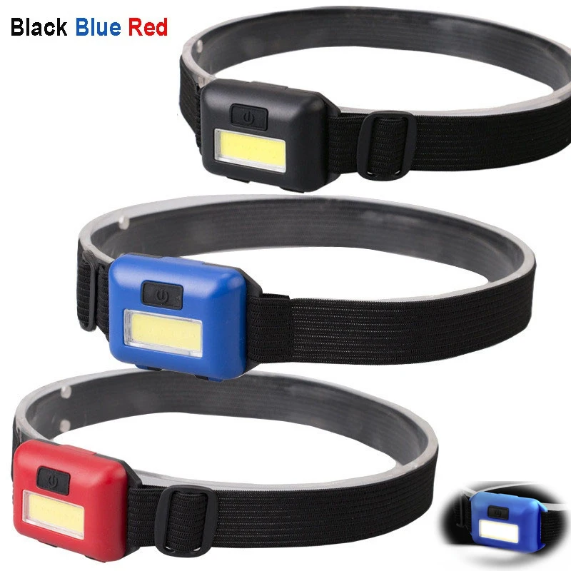 Portable Lighting COB Headtorch LED Headlamp Mini Battery Headlight 3 Modes Waterproof Flashlights for Outdoor Camping Hiking