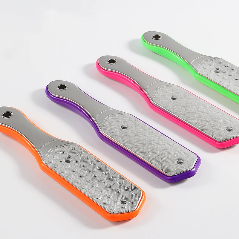 1 قطعة الوجهين القدم عرموش الفولاذ المقاوم للصدأ ملف القدم إزالة الجلد الميت الكالس مزيل باديكير قدم الرعاية أداة