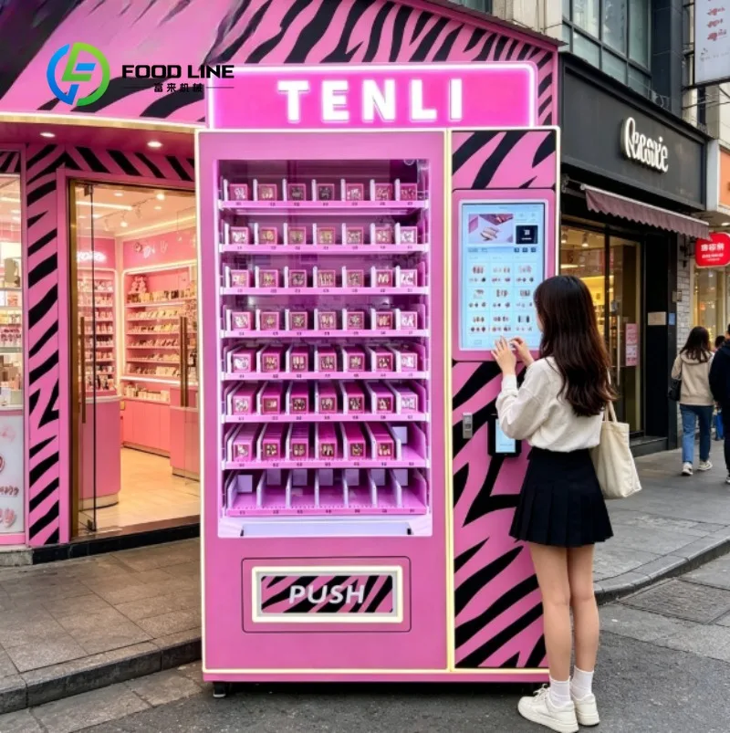 Digital Makeup Vending Machine with Multi-Product Slots, Smart Cosmetic Dispenser for Retail Stores, Supports Mobile Payment