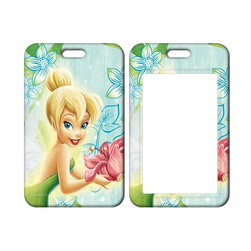 Tinker Bell Card Holder Neck Strap Lanyard Key chain Retractable clip Peter Pan ID Card Cover Pass Hang Rope Lanyard Accessories