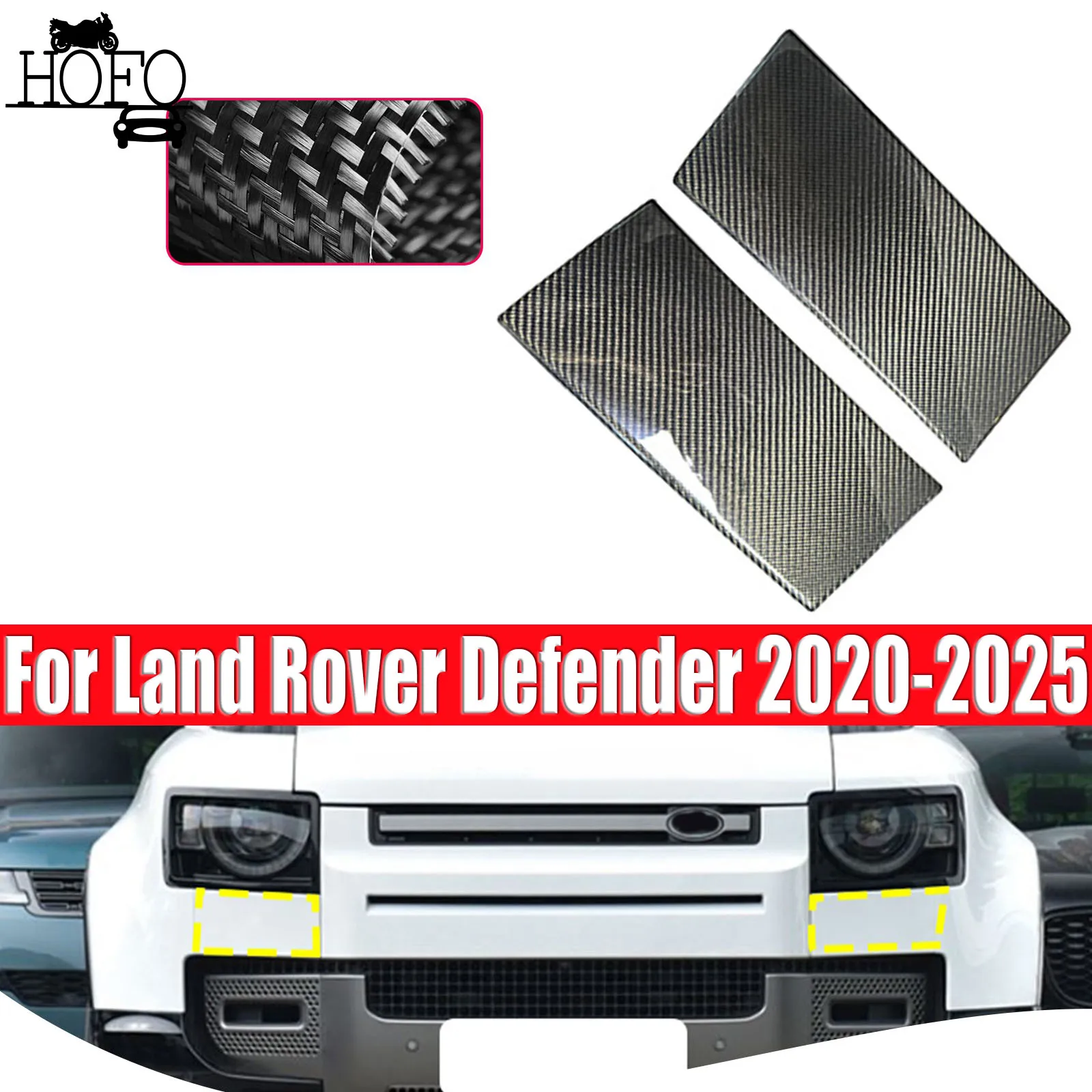 1 Pair Front Headlight Lower Panel Trim For Land Rover Defender 2020-2025